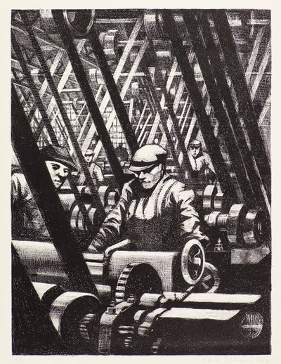 Fremstilling af motoren af Christopher Richard Wynne Nevinson