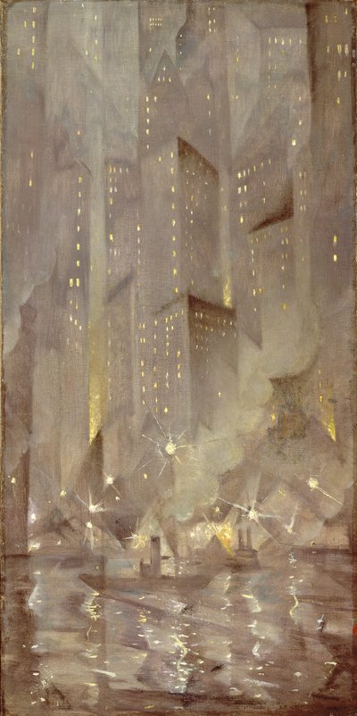 New York by Night, ca. 1922 af Christopher Richard Wynne Nevinson