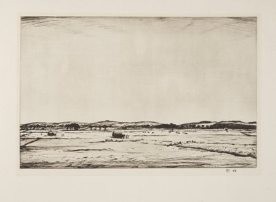 Sussex Downs, pub.1926 (radering) af Christopher Richard Wynne Nevinson