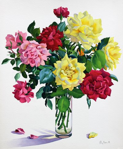June Roses (akvarel på papir) af Christopher Ryland