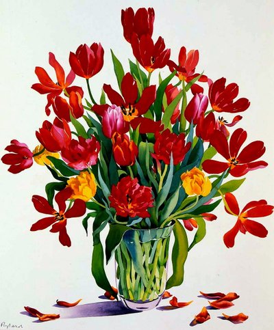 Tulipaner (wc på papir) af Christopher Ryland