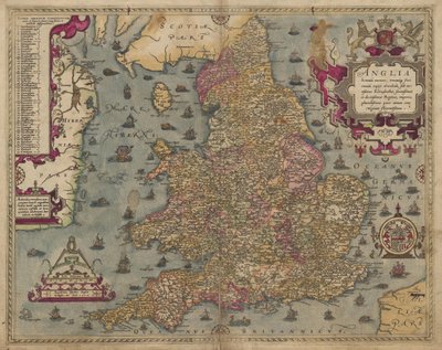 Anglia: England og Wales, 1579 af Christopher Saxton