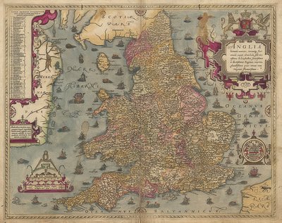 Anglia: England og Wales. 1579 af Christopher Saxton