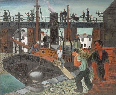 Lastning af bådene, St. Ives af Christopher Wood