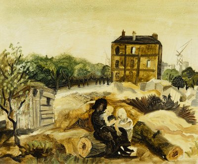 The Little Brown House, Passy, ca. 1928 (olie på lærred-board) af Christopher Wood