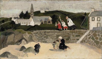 Sakramentet, Ploaré, Bretagne (olie om bord) af Christopher Wood
