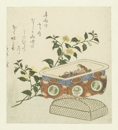 Frø og spray af Kerria Japonica af Chôtei Hisazumi