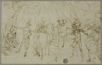 Scene med soldater af Cigoli