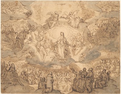 Jomfruen, himlens dronning af Circle of Francesco Vanni