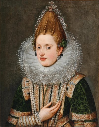 Portræt af ærkehertuginde Anna af Tyrol af Circle of Frans Pourbus the Younger
