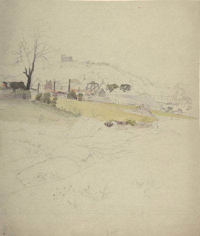 Udsigt over et kulleri ved kanten af en by, 1840-49. af Circle of John Ruskin.