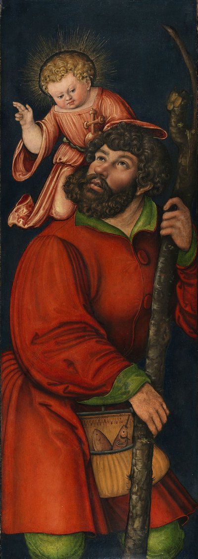 Tysk: Der heilige Christophorus Saint Christopher af Circle of Lucas Cranach the Elder
