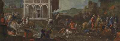 Den hellige Katarina af Siena forsvarer en by mod tyrkerne af circle of Vittore Carpaccio