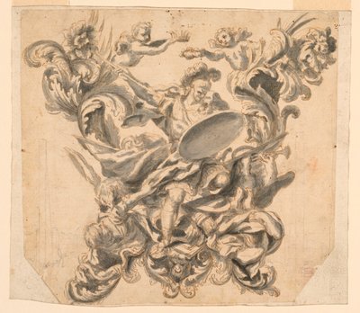 Design til bagenden af en vogn med tapperhed, der sejrer over last og arrogance af Ciro Ferri