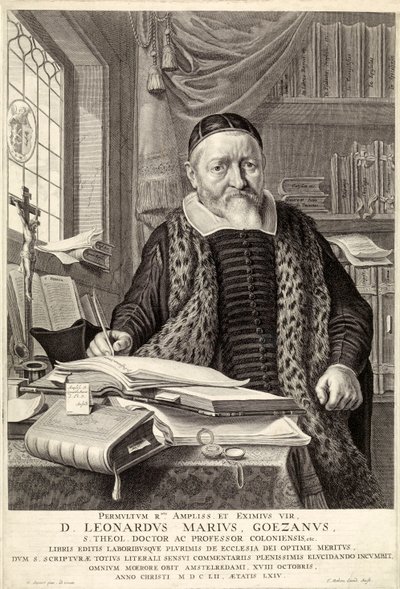 D. Leonardus Marius Goezanus, pub. 1654 gravering. af Claes Corneliszoon Moeyaert