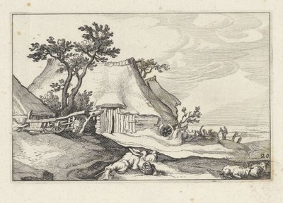 Gård og hyrde med får og ged Landskaber med gårde (serietitel) af Claes Jansz. Visscher (II)