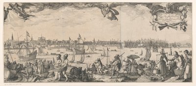 Profil af Amsterdam, set fra IJ (højre del) af Claes Jansz. Visscher (II)