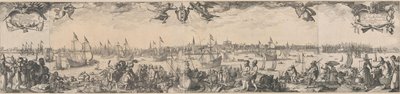 Profil af Amsterdam, set fra IJ, bestående af to dele af Claes Jansz. Visscher (II)
