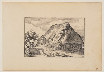 En lade, fra Landskaber (Verscheyden aerdige Lanthuysen...) af Claes Jansz. Visscher