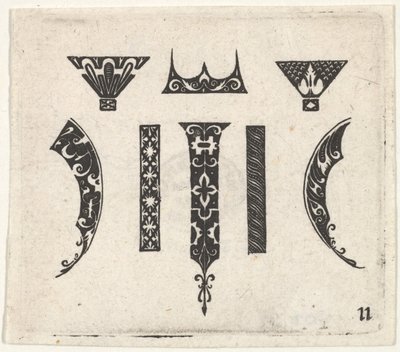 Sorttryk med otte motiver, ca. 1620. af Claes Jansz Visscher