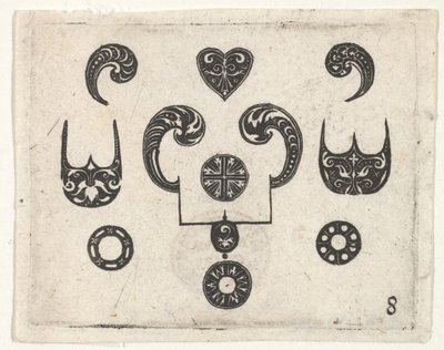 Sorttryk med forskellige motiver, ca. 1620. af Claes Jansz Visscher