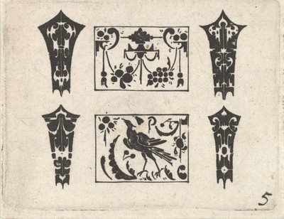 Blackwork Print med et symmetrisk Schweifwerk-mønster, ca. 1620. af Claes Jansz Visscher