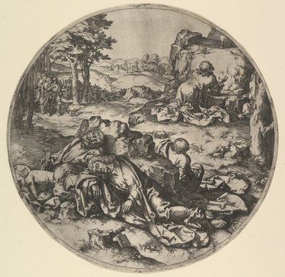 Kristus i Getsemane kopi, 1600-tallet. af Claes Jansz Visscher