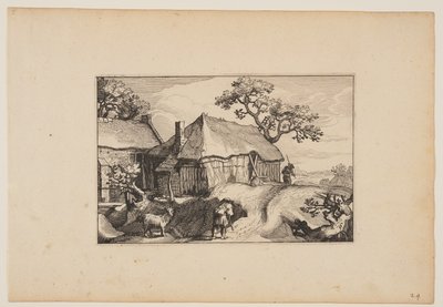 Sti langs en lade, fra Landskaber (Verscheyden aerdige Lanthuysen...) af Claes Jansz. Visscher