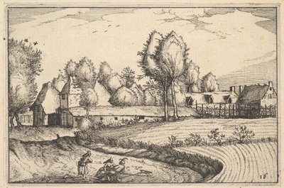 Vej langs en mark, plade 16 fra Regiunculae et Villae aliquot Ducatus Brabantiae, ca. 1610 af Claes Jansz Visscher