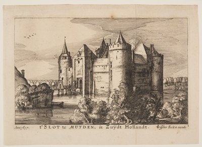 Slottet i Muiden (bagfra), fra Fire slotte i Holland og Utrecht af Claes Jansz. Visscher