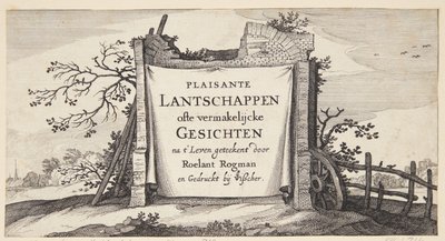 Titelblad til "Landskaber med landsbyer nær Amsterdam" af Claes Jansz. Visscher
