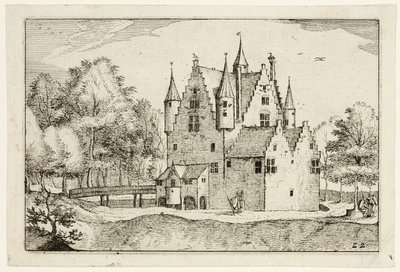 Et slot, plade 22 efter Billeder af gårde, landhuse og rustikke landsbyer (Praediorum villarum et rusticarum casularum icones) af Claes Jansz. Visscher II