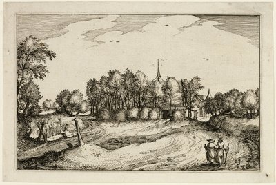 Et kloster, plade tretten efter Billeder af gårde, landhuse og rustikke landsbyer (Praediorum villarum et rusticarum casularum icones) af Claes Jansz. Visscher II