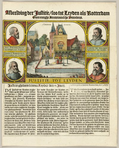 Henrettelse af arminianere i Leiden af Claes Jansz. Visscher II