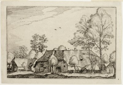 Stor gård, plade ti efter Billeder af gårde, landhuse og rustikke landsbyer (Praediorum villarum et rusticarum casularum icones) af Claes Jansz. Visscher II