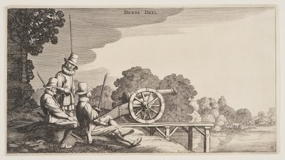 De tre skytter, fra Landskaber (Playsante Lantschappen) af Claes Jansz. Visscher II