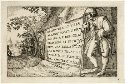 Titelblad, efter billeder af gårde, landhuse og rustikke landsbyer (Praediorum villarum et rusticarum casularum icones) af Claes Jansz. Visscher II