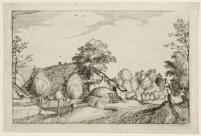 Village Road, plade tolv efter Billeder af gårde, landhuse og rustikke landsbyer (Praediorum villarum et rusticarum casularum icones) af Claes Jansz. Visscher II