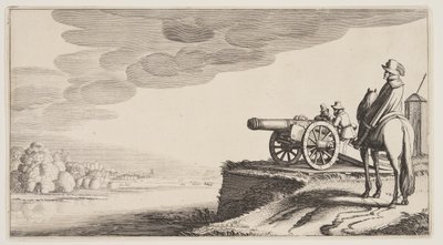 Vagttårn ved en flod, fra Landskaber (Playsante Lantschappen) af Claes Jansz. Visscher II