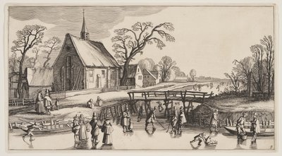 Vinterlandskab, fra Landskaber (Playsante Lantschappen) af Claes Jansz. Visscher II