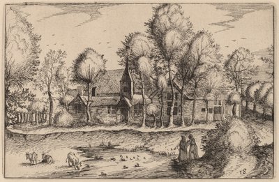 En dam af Claes Jansz Visscher after Johannes van Doetechum, the Elder after Lucas