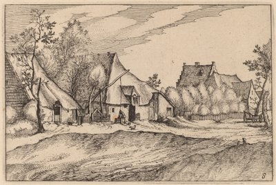 Gårde i en landsby af Claes Jansz Visscher after Johannes van Doetechum, the Elder after Lucas