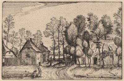 Landskab med huggede træer af Claes Jansz Visscher after Johannes van Doetechum, the Elder after Lucas
