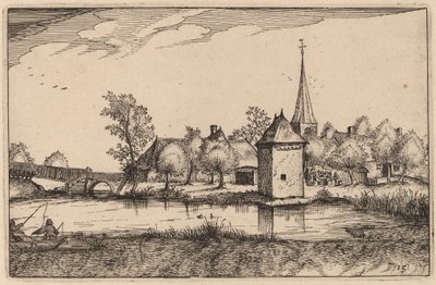 Dam og en landsby af Claes Jansz Visscher after Johannes van Doetechum, the Elder after Lucas