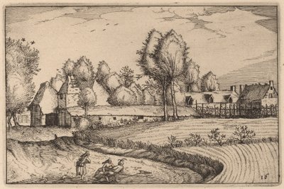 Vej langs en Mark af Claes Jansz Visscher after Johannes van Doetechum, the Elder after Lucas