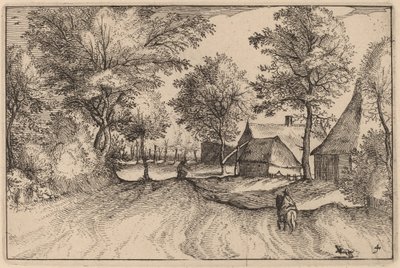 Landsbyvej af Claes Jansz Visscher after Johannes van Doetechum, the Elder after Lucas