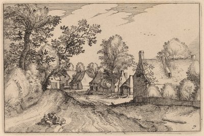 Landsbyvej af Claes Jansz Visscher after Johannes van Doetechum, the Elder after Lucas