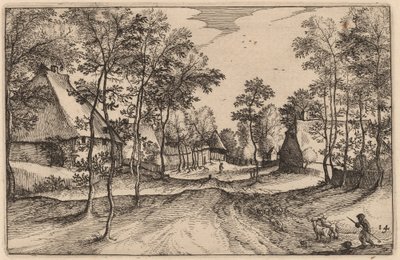 Landsbyvej af Claes Jansz Visscher after Johannes van Doetechum, the Elder after Lucas