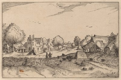 Landsbyvej af Claes Jansz Visscher after Johannes van Doetechum, the Elder after Lucas