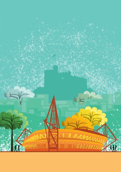Cardiff Sports and Entertainment Stadium, 2025 (digital) af Claire Huntley